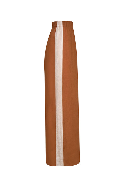 San Antonio Linen Pants / Brown & Ivory